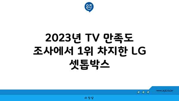 2023년 TV 만족도 조사에서 1위 차지한 LG 셋톱박스