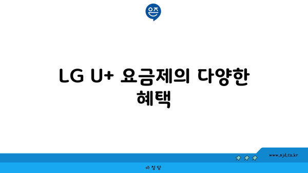 LG U+ 요금제의 다양한 혜택