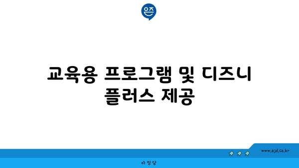 교육용 프로그램 및 디즈니 플러스 제공