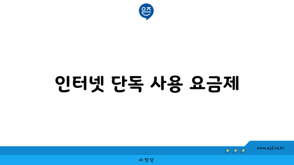 인터넷 단독 사용 요금제