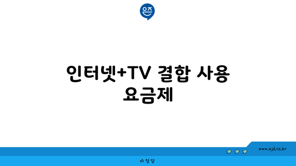 인터넷+TV 결합 사용 요금제