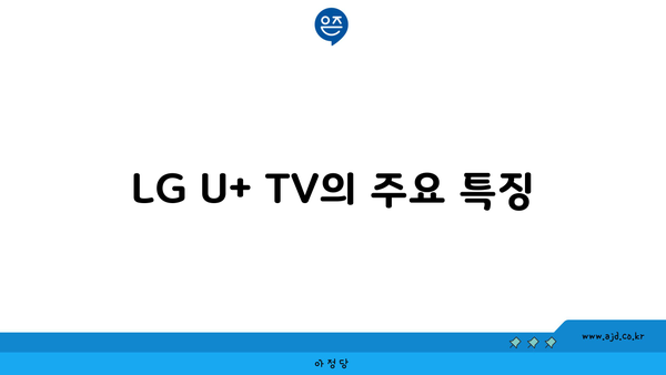 LG U+ TV의 주요 특징