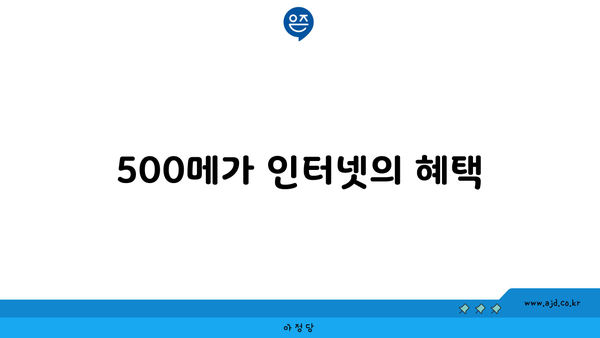 500메가 인터넷의 혜택