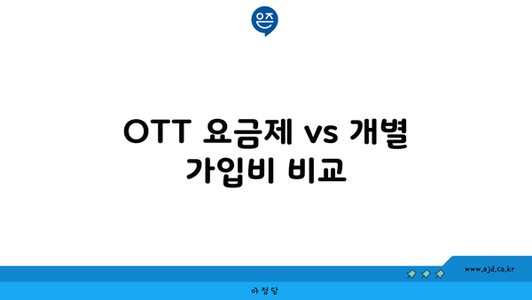 OTT 요금제 vs 개별 가입비 비교