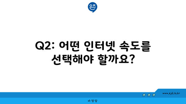 Q2: 어떤 인터넷 속도를 선택해야 할까요?