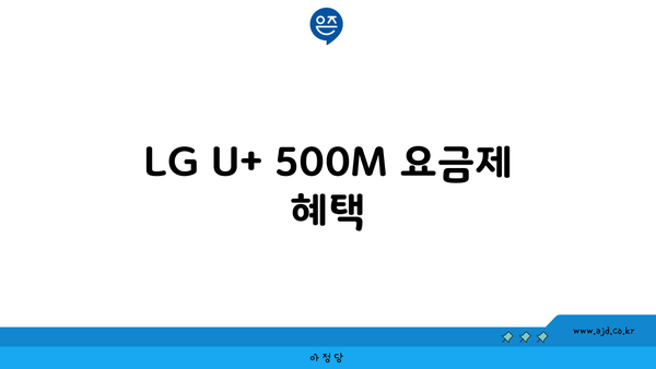 LG U+ 500M 요금제 혜택