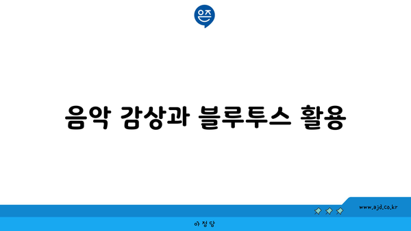 음악 감상과 블루투스 활용