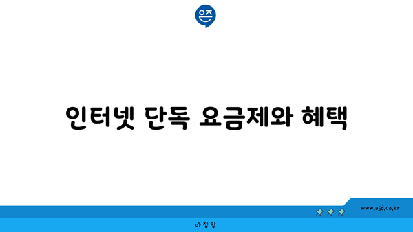 인터넷 단독 요금제와 혜택