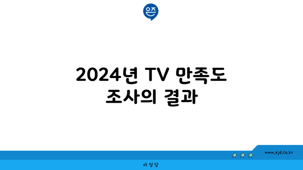 2024년 TV 만족도 조사의 결과