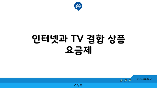 인터넷과 TV 결합 상품 요금제