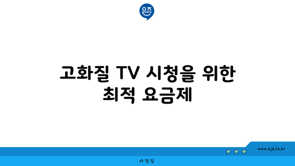 고화질 TV 시청을 위한 최적 요금제