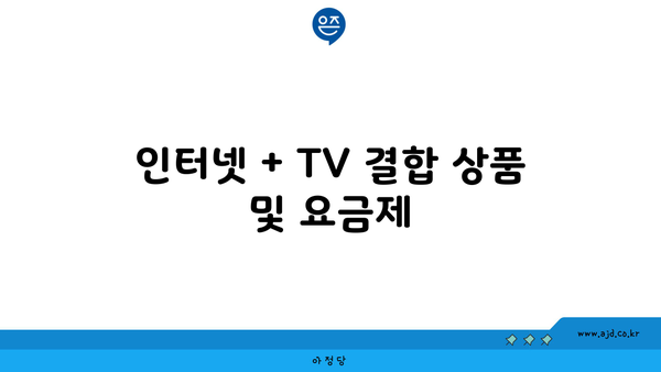 인터넷 + TV 결합 상품 및 요금제