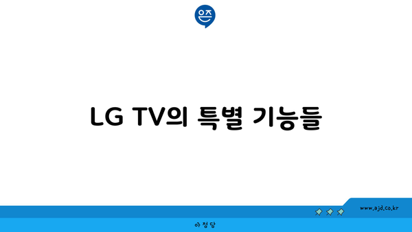 LG TV의 특별 기능들