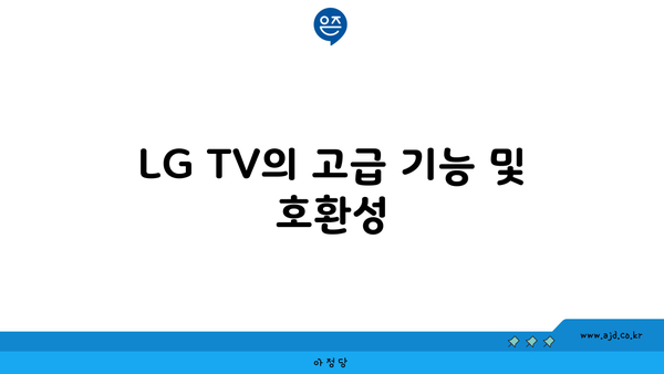 LG TV의 고급 기능 및 호환성