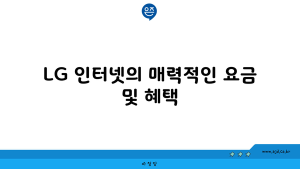 LG 인터넷의 매력적인 요금 및 혜택