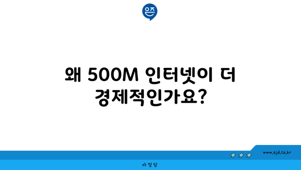 왜 500M 인터넷이 더 경제적인가요?