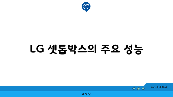 LG 셋톱박스의 주요 성능