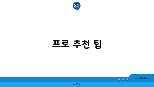 프로 추천 팁