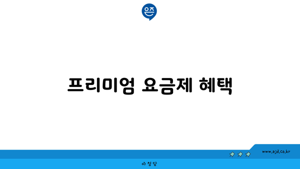 프리미엄 요금제 혜택