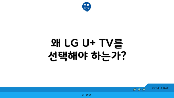 왜 LG U+ TV를 선택해야 하는가?