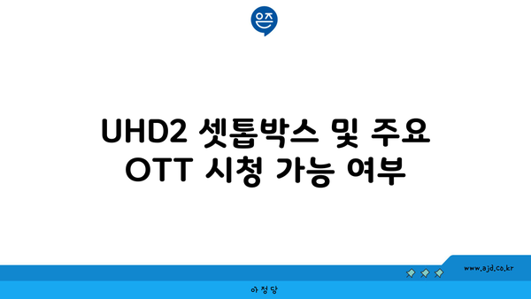 UHD2 셋톱박스 및 주요 OTT 시청 가능 여부