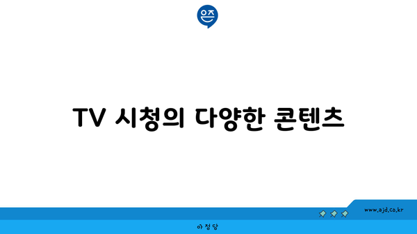 TV 시청의 다양한 콘텐츠