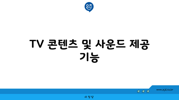 TV 콘텐츠 및 사운드 제공 기능