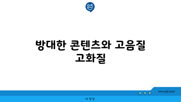 방대한 콘텐츠와 고음질 고화질