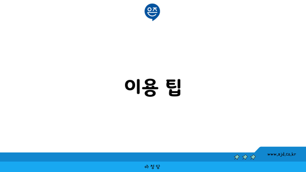 이용 팁