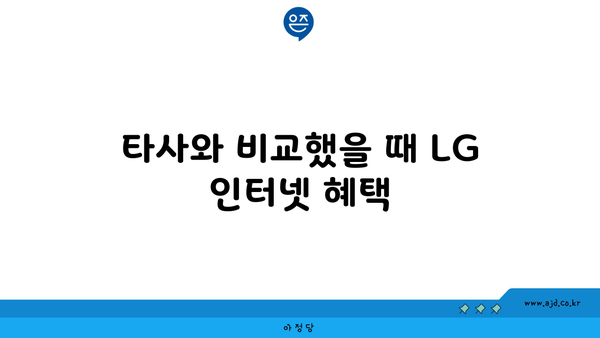 타사와 비교했을 때 LG 인터넷 혜택