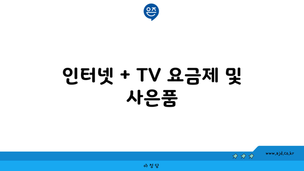 인터넷 + TV 요금제 및 사은품