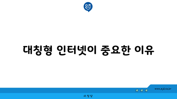 대칭형 인터넷이 중요한 이유