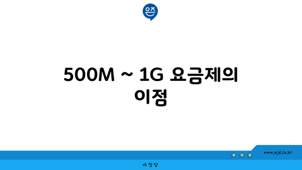 500M ~ 1G 요금제의 이점