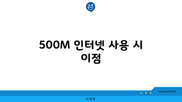 500M 인터넷 사용 시 이점