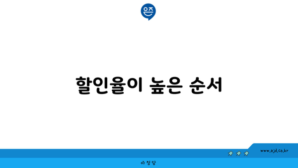 할인율이 높은 순서