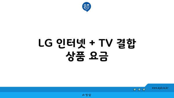 LG 인터넷 + TV 결합 상품 요금