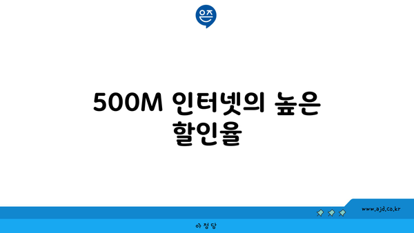 500M 인터넷의 높은 할인율