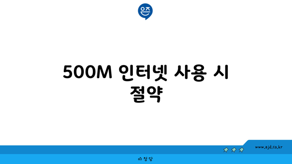 500M 인터넷 사용 시 절약