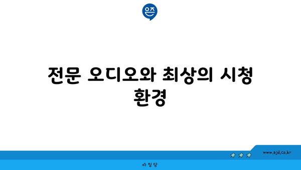 전문 오디오와 최상의 시청 환경