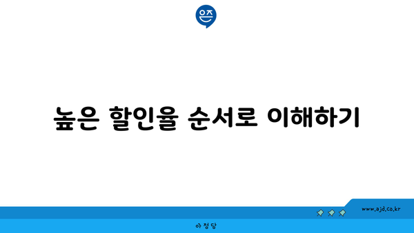 높은 할인율 순서로 이해하기