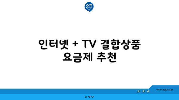 인터넷 + TV 결합상품 요금제 추천