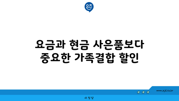 요금과 현금 사은품보다 중요한 가족결합 할인