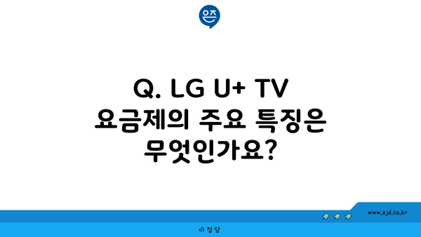 Q. LG U+ TV 요금제의 주요 특징은 무엇인가요?