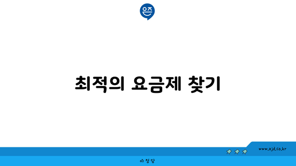 최적의 요금제 찾기