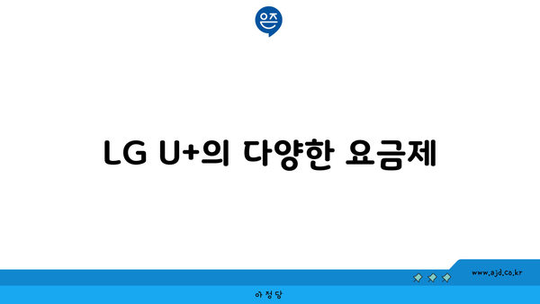 LG U+의 다양한 요금제