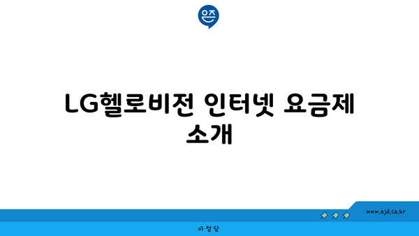 LG헬로비전 인터넷 요금제 소개