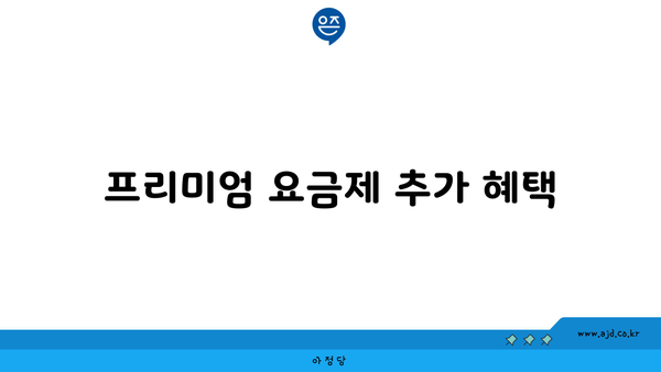 프리미엄 요금제 추가 혜택