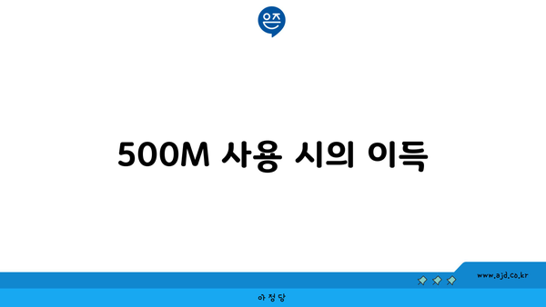 500M 사용 시의 이득