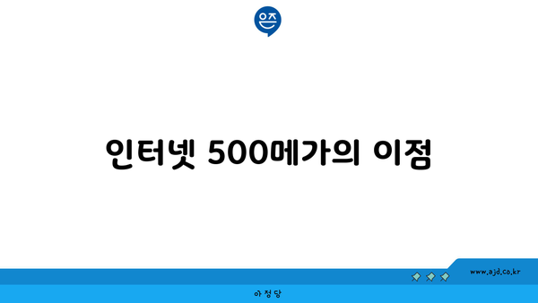 인터넷 500메가의 이점