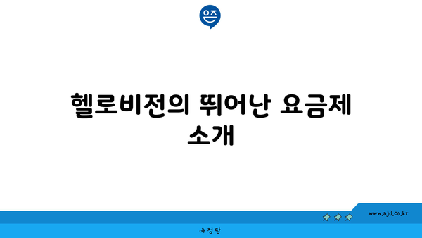 헬로비전의 뛰어난 요금제 소개